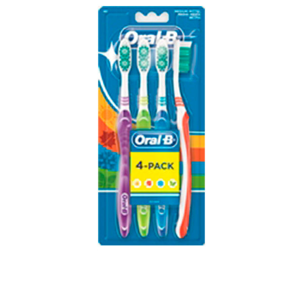 Oral-B Shiny clean hammasharja #keskikarkea 4 kpl | Vuodevaatteet.fi