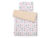 Bobono - Vauvan puuvillainen vuodevaatesetti 2-osainen 135x100 cm - ketut beige/beige