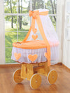 Baby Products - Amelie Moses-kori korikehto verhoilla - luonnollinen + persikkavuodevaatteet