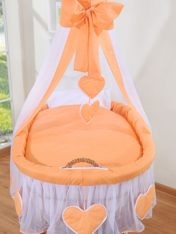 Baby Products - Amelie Moses-kori korikehto verhoilla - luonnollinen + persikkavuodevaatteet