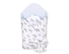 Baby nest 2in1 with stiffening with bow - clouds gray/blue