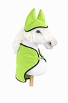 Super Hobby Horse - Hobby Horse A3 -setti: fleecehuopa ja korvahuppu - neonvihreä