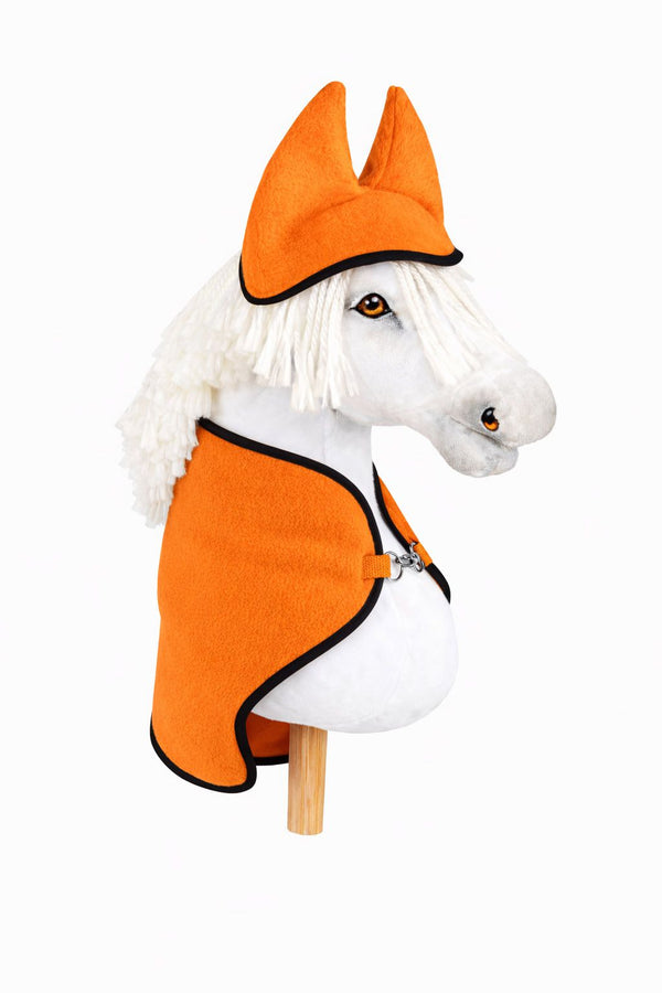 Super Hobby Horse - Hobby Horse A3 setti: fleecepeitto + korvahuppu - neonoranssi