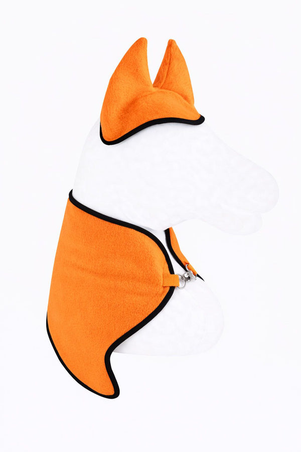 Super Hobby Horse - Hobby Horse A3 setti: fleecepeitto + korvahuppu - neonoranssi