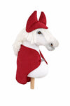 Super Hobby Horse - Hobby Horse A3 -setti: fleecehuopa ja korvalaput - viininpunainen