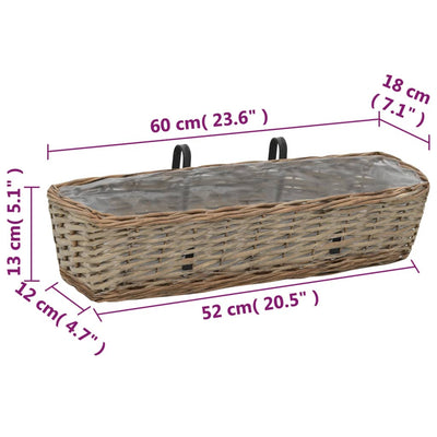 parveke kukkalaatikko 2 kpl paju PE-vuori 60 cm - Vuodevaatteet