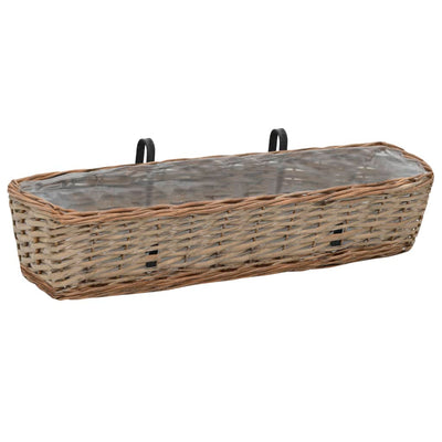 Parvekkeen kukkalaatikko 2 kpl paju PE-vuori 80 cm - Vuodevaatteet