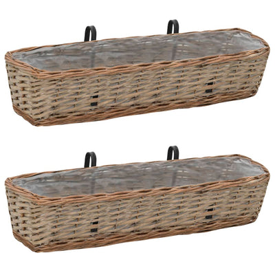 Parvekkeen kukkalaatikko 2 kpl paju PE-vuori 80 cm - Vuodevaatteet
