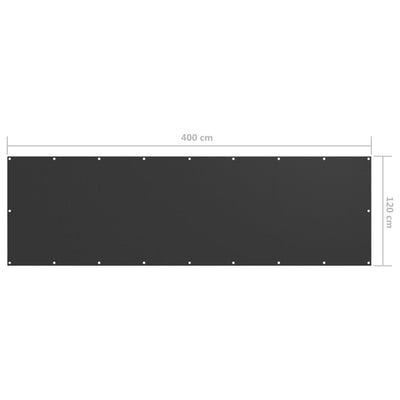 Parvekkeen suoja antrasiitti 120x400 cm Oxford kangas