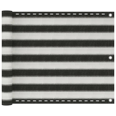 Parvekkeen suoja HDPE 75x300 cm antrasiitti ja valkoinen