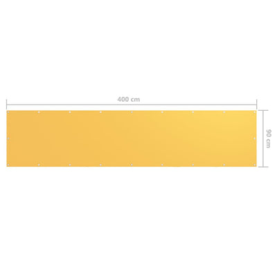 Parvekkeen suoja keltainen 90x400 cm Oxford kangas