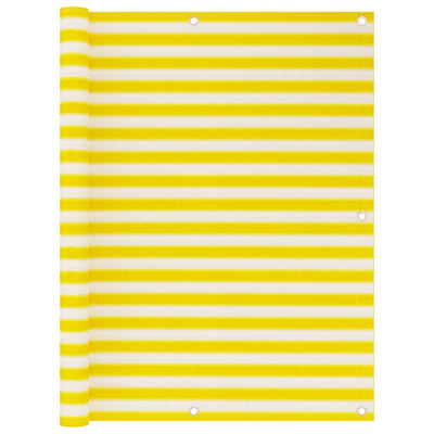 Parvekkeen suoja keltainen ja valkoinen 120x500 cm HDPE