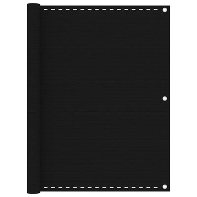 Parvekkeen suoja musta 120x400 cm HDPE
