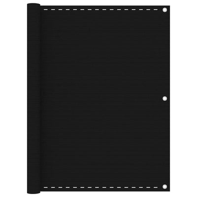 Parvekkeen suoja musta 120x500 cm HDPE