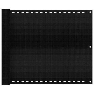 Parvekkeen suoja musta 75x400 cm HDPE