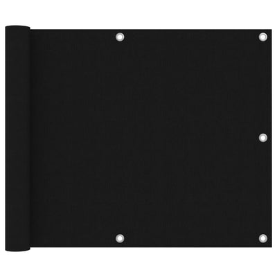 Parvekkeen suoja musta 75x500 cm Oxford-kangas