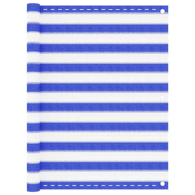 Parvekkeen suoja sininen ja valkoinen 120x500 cm HDPE