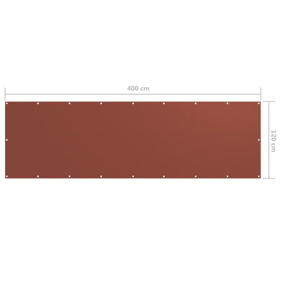 Parvekkeen suoja terrakotta 120x400 cm Oxford kangas