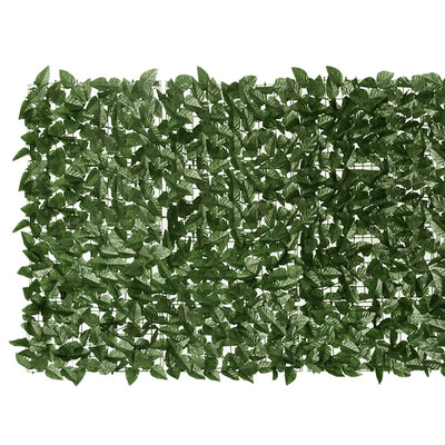 Parvekkeen suoja tummanvihreillä lehdillä 200x100 cm
