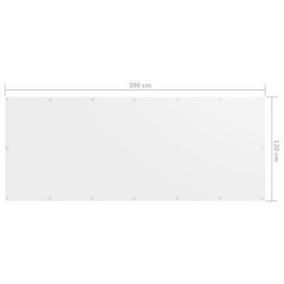 Parvekkeen suoja valkoinen 120x300 cm Oxford kangas