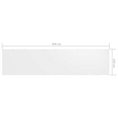 Parvekkeen suoja valkoinen 120x500 cm Oxford kangas