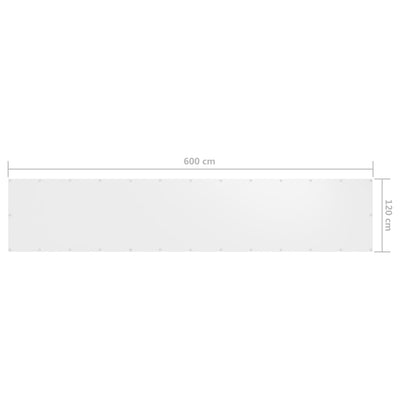 Parvekkeen suoja valkoinen 120x600 cm Oxford kangas