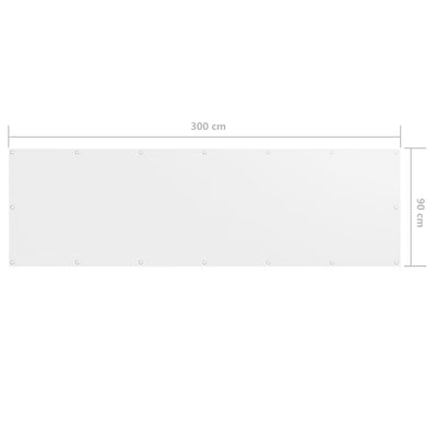 Parvekkeen suoja valkoinen 90x300 cm Oxford kangas