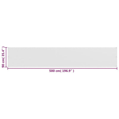 Parvekkeen suoja valkoinen 90x500 cm HDPE