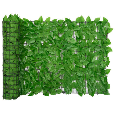 Parvekkeen suoja vihreillä lehdillä 600x75 cm
