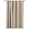 Pellavamainen pimennysverho koukuilla beige 290x245 cm