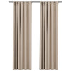 Pellavamaiset pimennysverhot koukuilla 2 kpl beige 140x225 cm