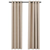 Pellavamaiset pimennysverhot renkailla 2 kpl beige 140x245 cm
