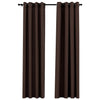 Pellavamaiset pimennysverhot renkailla 2kpl rusk/harm 140x225cm