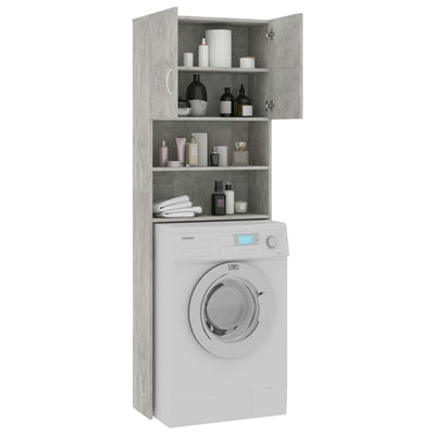 Pesukonekaappi betonin harmaa 64x25,5x190 cm tekninen puu