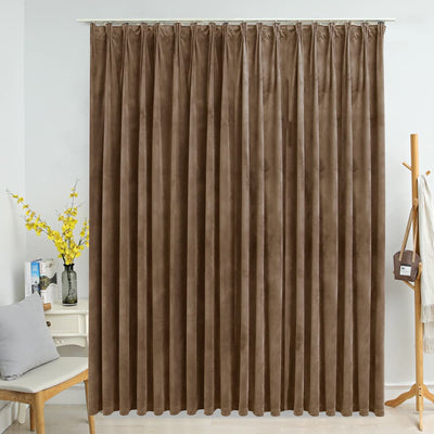 Pimennysverho koukuilla sametti beige 290x245 cm