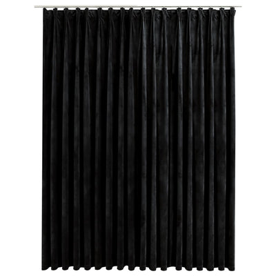 Pimennysverho koukuilla sametti musta 290x245 cm