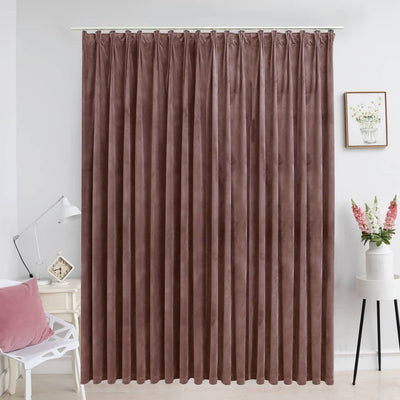 Pimennysverho koukuilla sametti vanhan ajan pinkki 290x245 cm