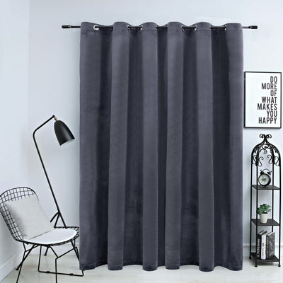 Pimennysverho metallirenkailla sametti antrasiitti 290x245 cm