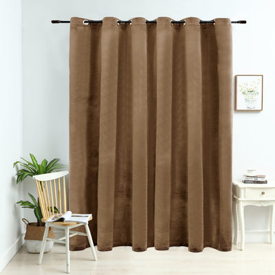 Pimennysverho metallirenkailla sametti beige 290x245 cm