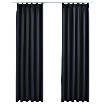 Pimennysverhot koukuilla 2 kpl antrasiitti 140x245 cm