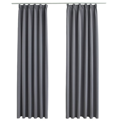 Pimennysverhot koukuilla 2 kpl harmaa 140x175 cm