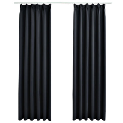 Pimennysverhot koukuilla 2 kpl musta 140x175 cm