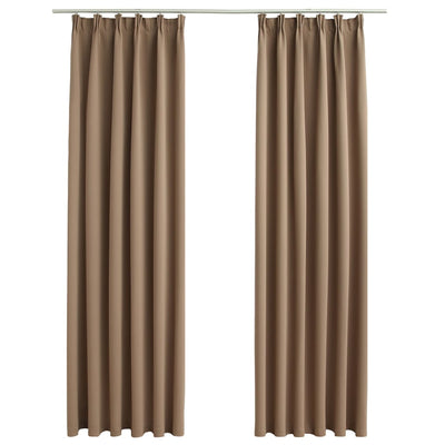 Pimennysverhot koukuilla 2 kpl ruskeanharmaa 140x175 cm