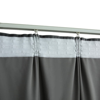 Pimennysverhot koukuilla 2 kpl sametti antrasiitti 140x245 cm