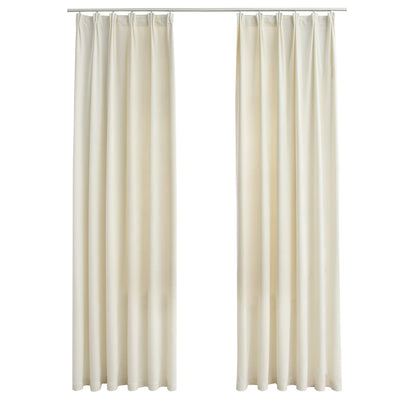 Pimennysverhot koukuilla 2 kpl sametti kerma 140x245 cm