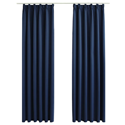 Pimennysverhot koukuilla 2 kpl sininen 140x175 cm
