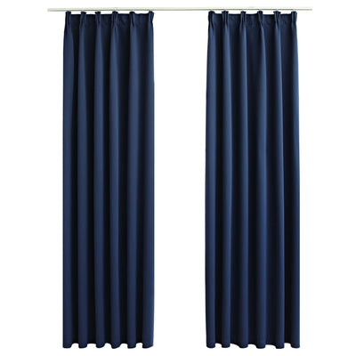 Pimennysverhot koukuilla 2 kpl sininen 140x225 cm