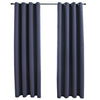 Pimennysverhot metallirenkailla 2 kpl antrasiitti 140x175 cm