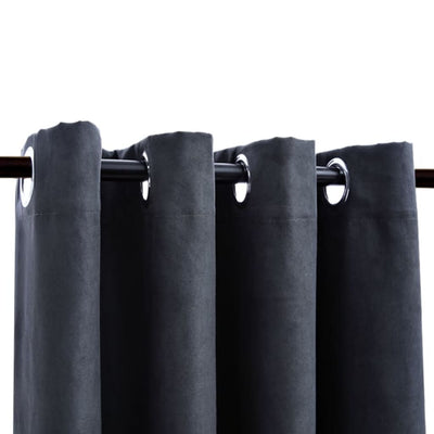 Pimennysverhot metallirenkailla 2 kpl antrasiitti 140x175 cm