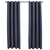 Pimennysverhot metallirenkailla 2 kpl antrasiitti 140x245 cm